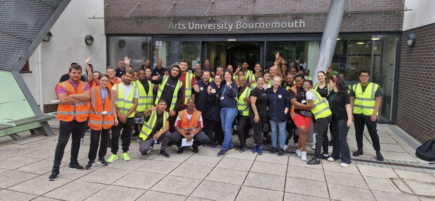 Pure Klass Cleaning team on-site at a university